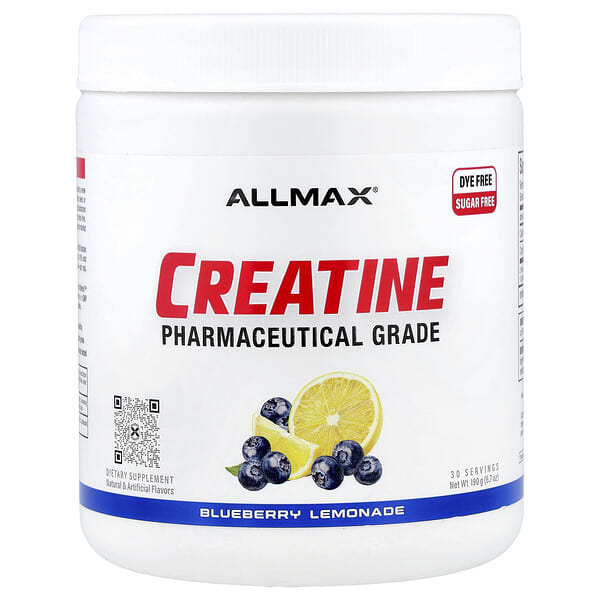 ALLMAX, 크레아틴, 의약품 등급, 블루베리 레모네이드 맛, 190g(6.7oz)