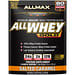 ALLMAX Nutrition, オールホエイゴールド、100%ホエイプロテイン + プレミアムホエイプロテインアイソレート、塩キャラメル、1.06オンス (30 g)
