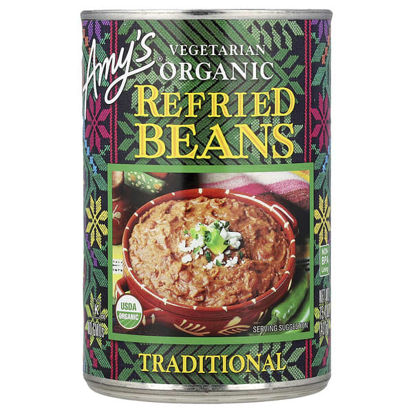 Amy's, Organic Vegetarian Refried Beans, Traditional, 15.4 oz (437 g) — product photo 1