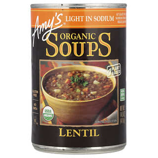 Amy's, Organic Soups, Lentil, Light in Sodium, 14.5 oz (411 g)