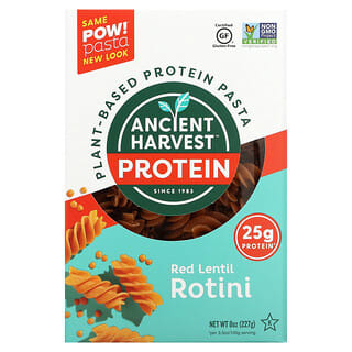 Ancient Harvest, Pasta proteica a base de plantas, Rotini de lentejas rojas`` 227 g (8 oz)