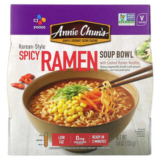 Annie Chun's, Tazón de sopa de ramen, Picante estilo coreano, Picante, 153 g (5,4 oz)