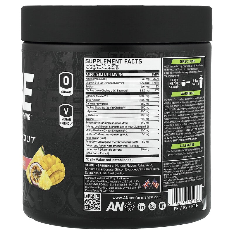 Pre-Workout, Tropical Vibes, 13.75 oz (390 g)