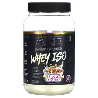 ABE, Whey ISO, сывороточный протеин, петлевые фрукты, 907 г (2 фунта)