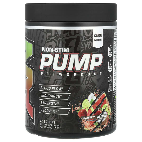 ABE Non-Stim Pump Pre Workout, Tiger's Blood, 17.63 oz (500 g)