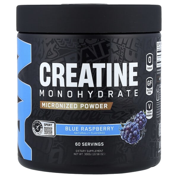 Creatine Monohydrate, Micronized Powder, Blue Raspberry, 10.58 oz (300 g)