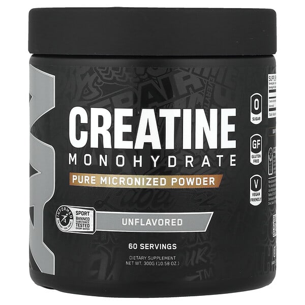 Creatine Monohydrate, Pure Micronized Powder, Unflavored, 10.58 oz (300 g)