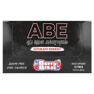 ABE, Ultimate Energy, Berry Blast, Embalagem com 12 Unidades, 60 ml (2 fl oz) Cada