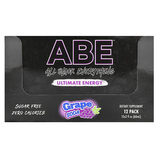 ABE‏, Ultimate Energy, סודה ענבים, 12 אריזות, 60 מ"ל (2 אונקיות נוזל) כל אחד
