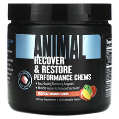 Animal, Bocadillos masticables Recover & Restore, Mango tropical`` 120 comprimidos masticables