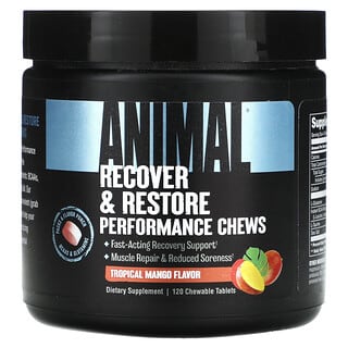 Animal, Recover & Restore（リカバリー＆リストア）パフォーマンスチュアブルサプリメント、トロピカルマンゴー、チュアブルタブレット120粒
