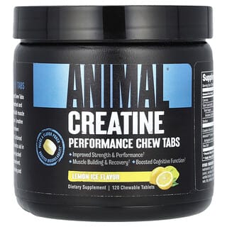 Animal, Creatine Performance Chew Tabs, Kreatin-Kautabletten, Zitroneneis, 120 Kautabletten