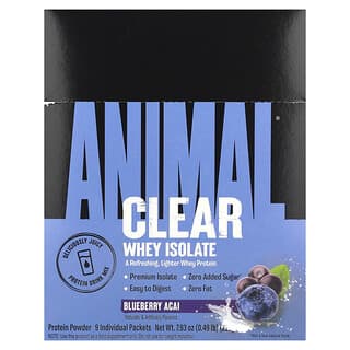 Animal, Clear Whey Isolate, Blueberry Acai, 9 Individual Packets, 0.05 lb (25 g) Each