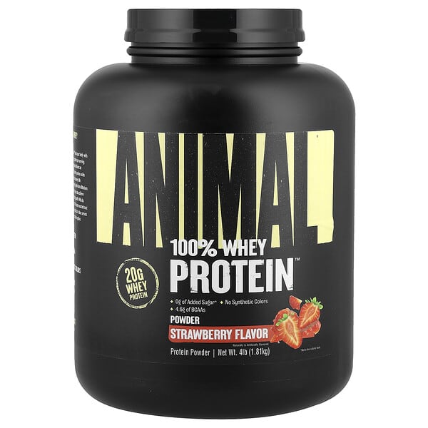 Animal, 100% Whey Protein™ Poeder, Aardbei, 4 lb (1,81 kg)