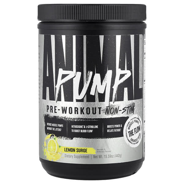 Animal, Pump™ Pre-Workout, Non-Stim, Lemon Surge, 15.59 oz (442 g)