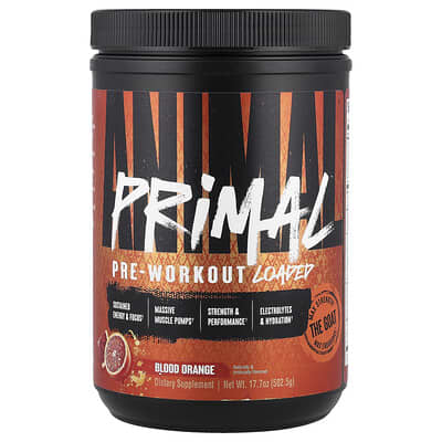 Animal, Primal™ Powerful Pre-Workout Formula, Blood Orange Flavor, 17.7 oz (502.5 g)