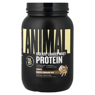 Animal, Isolate Loaded Whey Protein™ in polvere, panino glassato alla cannella, 907 g