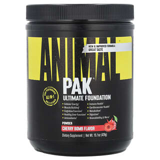 Animal Pak Powder, тональная основа для тренировок, вишня, 429 г (15,1 унции)