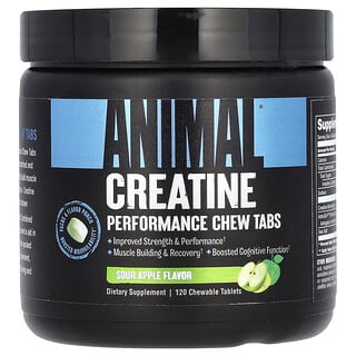Animal, Creatine, Performance Chew Tabs, Kreatin, Leistungs-Kautabletten, Saurer Apfel, 120 Kautabletten