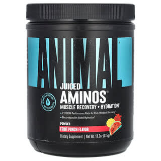 Animal‏, אבקת Juiced Aminos®‎, בטעם פונץ' פירות, 375 גרם (13.2 אונקיות)