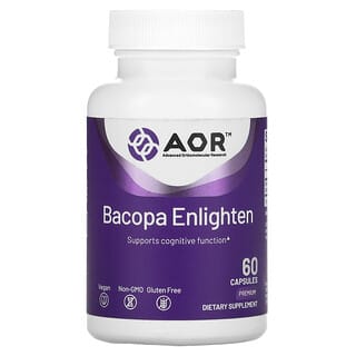 Advanced Orthomolecular Research AOR, Bacopa Enlighten，60 粒素膠囊