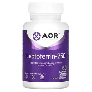 Advanced Orthomolecular Research AOR, Lactoferrina-250, 60 cápsulas vegetarianas
