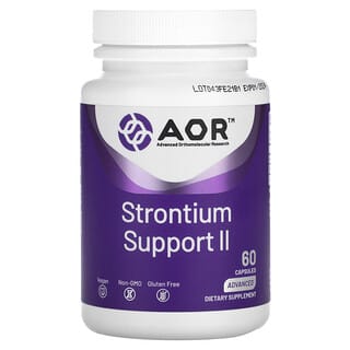 Advanced Orthomolecular Research AOR (أدفانسد أورثوموليكولار ريسرش إي أو آر)‏, Strontium Support II, 60 Capsules