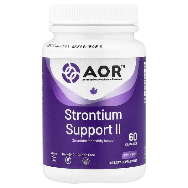 Advanced Orthomolecular Research AOR, 스트론튬 서포트 II, 341mg, 캡슐 60정