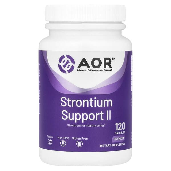 Advanced Orthomolecular Research AOR, 스트론튬 서포트 II, 341mg, 캡슐 120정