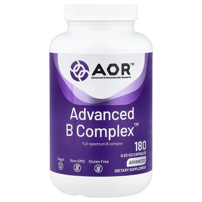 Advanced Orthomolecular Research AOR, Advanced B Vitamin Complex™, 180 Capsules