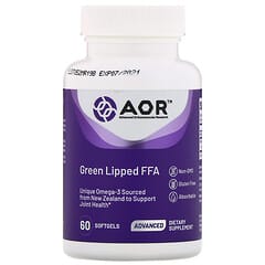 Advanced Orthomolecular Research AOR, Свободные жирные кислоты из зеленогубых моллюсков, 60 мягких таблеток