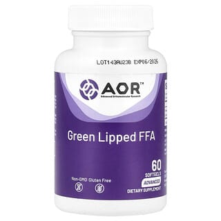 Advanced Orthomolecular Research AOR, FFA de labios verdes, 100 mg, 60 cápsulas blandas (50 mg por cápsula blanda)