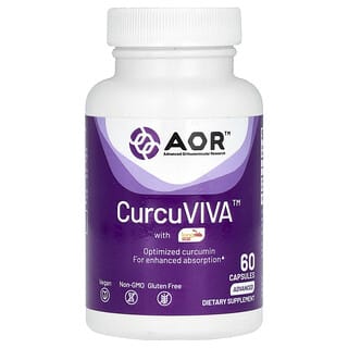 Advanced Orthomolecular Research AOR, CurcuViva с LongVida, 60 капсул