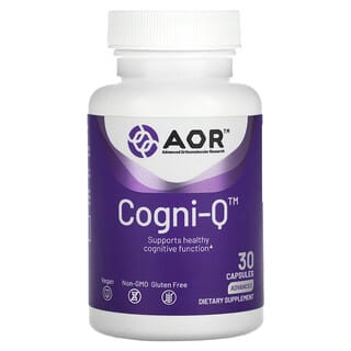 Advanced Orthomolecular Research AOR, コグニQ、植物性カプセル30錠