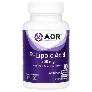 Advanced Orthomolecular Research AOR, R-Liponsäure, 300 mg, 60 vegetarische Kapseln