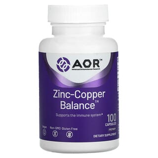 Advanced Orthomolecular Research AOR, Zin-Copper Balance, 100 cápsulas vegetarianas