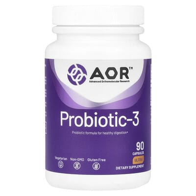 Advanced Orthomolecular Research AOR, Probiotic 3, 90 Veg Capsules