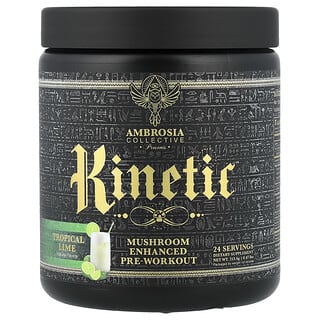 Ambrosia Collective, Kinetic™, Mushroom Enhanced Pre-Workout, Tropical Lime, 0.47 lbs (213.6 g)