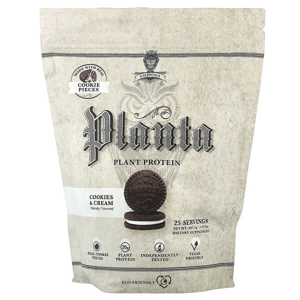 Ambrosia Collective, Planta, 식물성 단백질, 쿠키 & 크림, 937.5g(2.07lb)