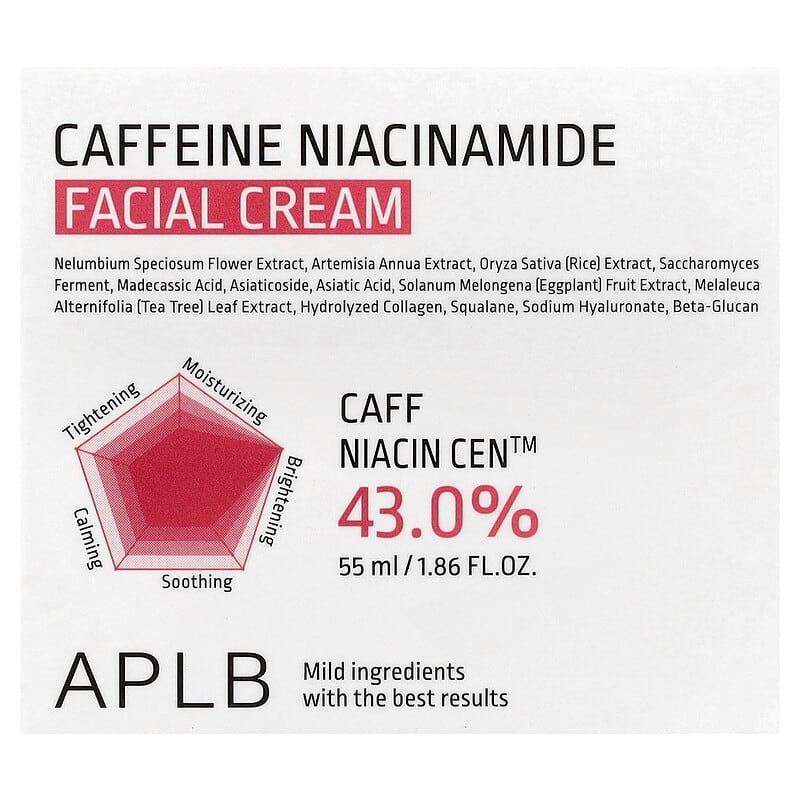 カフェインナイアシンアミド フェイシャルクリーム、55ml（1.86液量