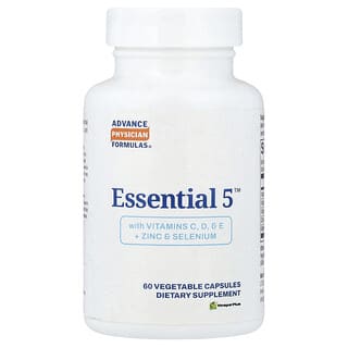 Advance Physician Formulas, Essential 5™ With Vitamins C, D, & E + Zinc & Selenium, 60 Vegetable Capsules