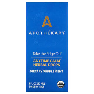 Apothekary, Take The Edge Off, настойка для снятия стресса, 30 мл (1,22 унции)