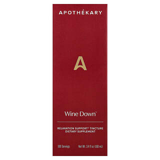 Apothekary, Wine Down, настойка для поддержки расслабления, 3,4 жидк. унции (100 мл)