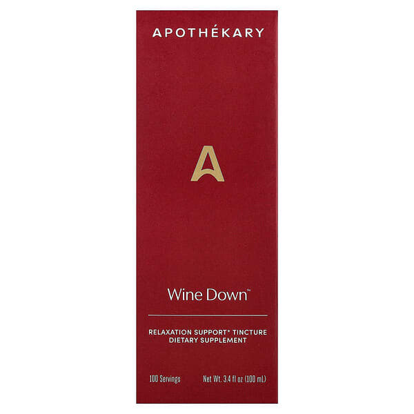 Apothekary, Wine Down™, Relaxation Support Tincture, 3.4 fl oz (100 ml)