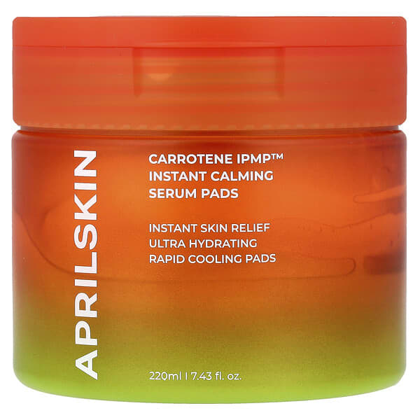 April Skin, Carrotene IPMP™ 인스턴트 카밍 세럼 패드, 220ml(7.43fl oz)