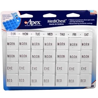 Apex, MediChest, Vitamin and Medication Organizer (Organizador de Medicinas y Vitaminas )