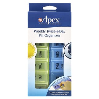 Apex, Weekly Twice-A-Day Pill Organizer, 1 Pill Organizer