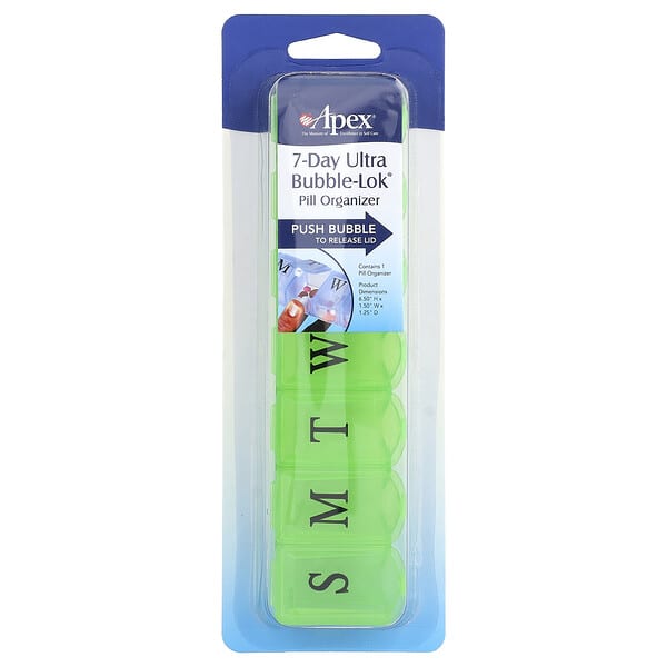Apex, 7-Day Ultra Bubble-Lok® Pill Organizer, 1 Pill Case
