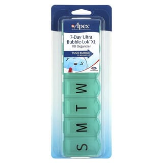 Apex, Pilulier 7-Day Ultra Bubble-Lok, XL, 1 boîtier de pilules
