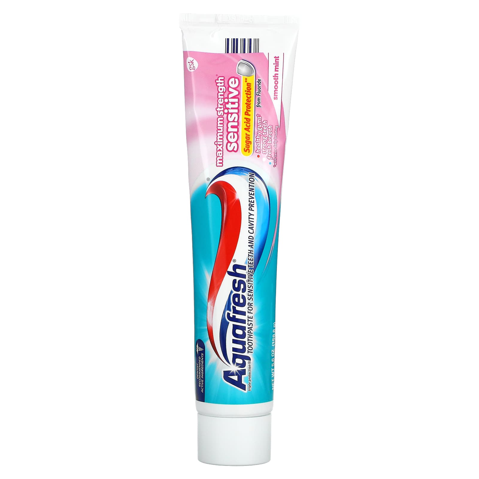 landbouw Verwarren op tijd Aquafresh, Triple Protection Fluoride Toothpaste, Maximum Strength  Sensitive, Smooth Mint, 5.6 oz (158.8 g)